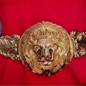 Gold Lion Head Women's Stretch Belt